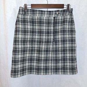 Black and White Knee-Length A-Line Skirt for Work